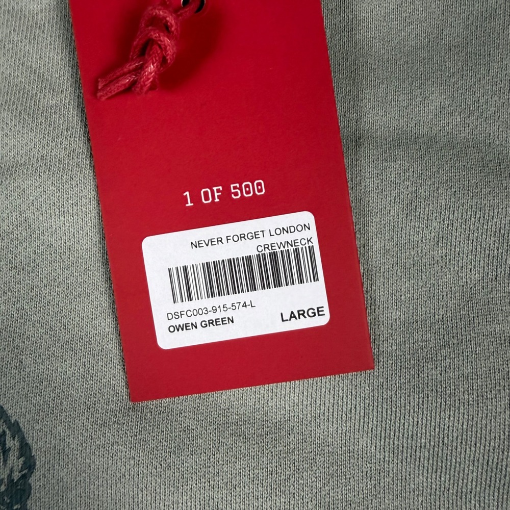 Darcsport Wolves Club Never Forget London Crewneck Owen Green Large 1 of 500 NEW - Picture 4 of 11